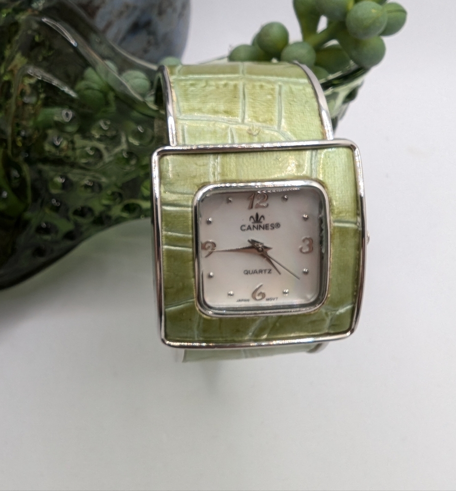 Cannes green cuff watch